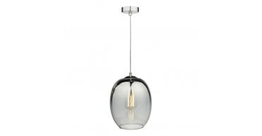 Patrice 1 Light Pendant Silver Glass