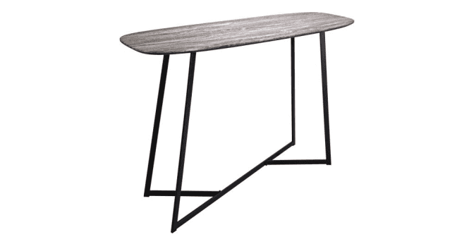Där Lighting Pavlos Console Table Brown Stone Effect and Matt Black
