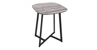 Pavlos Side Table Brown Stone Effect and Matt Black