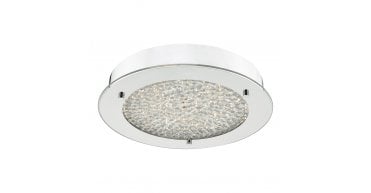 Peta Small Bathroom Flush Polished Chrome Crystal Light LED IP44