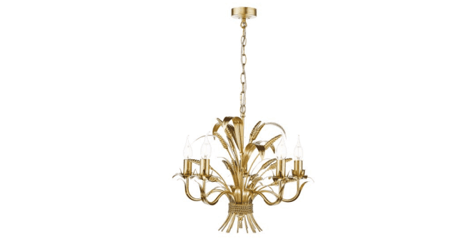 Där Lighting Phaedra 5 Light Pendant Gold