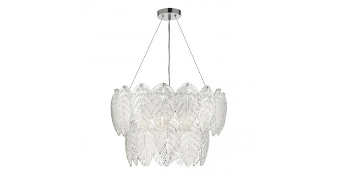 Där Lighting Phillipa 3 Light Pendant Clear Glass And Polished Chrome