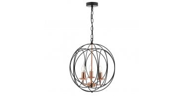 Phoenix 3 Light Pendant Black & Copper
