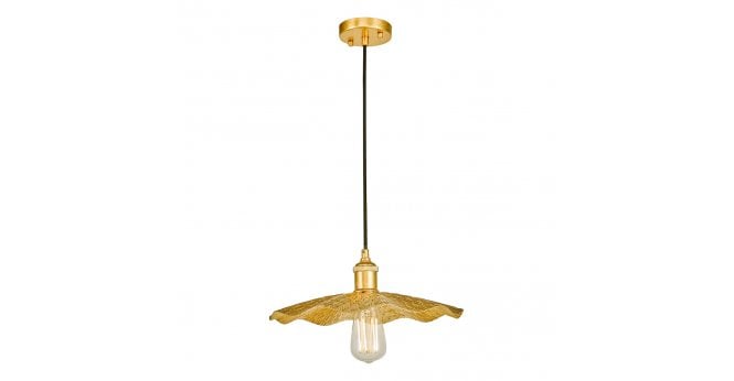 Där Lighting Piper 1 Light Single Pendant Gold Leaf