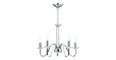 Pique 5 Light Polished Chrome Clear Crystal Detail