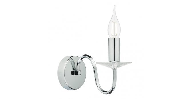 Där Lighting Pique Wall Light Polished Chrome Crystal