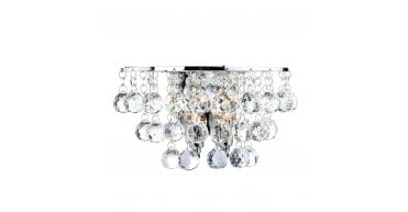 Pluto 2 Light Wall Light Polished Chrome Crystal