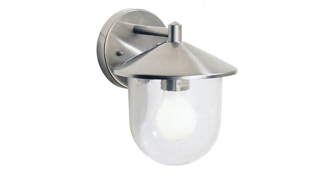 Där Lighting Poole Outdoor Wall Light Stainless Steel Glass IP44