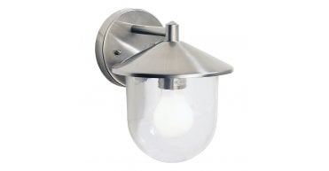 Poole Outdoor Wall Light Stainless Steel Glass IP44