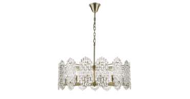 Porthos 15 Light Pendant Antique Brass Glass