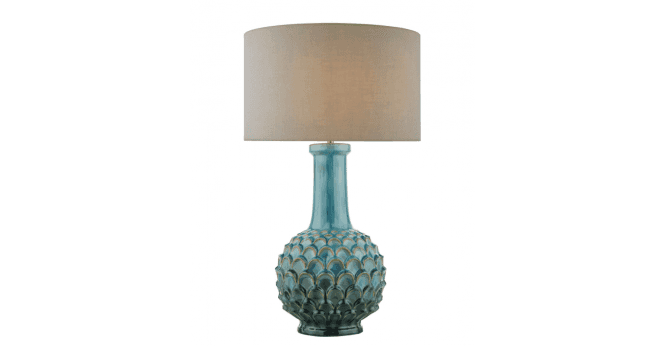 Där Lighting Pyramid Grey Linen Drum Shade 40cm