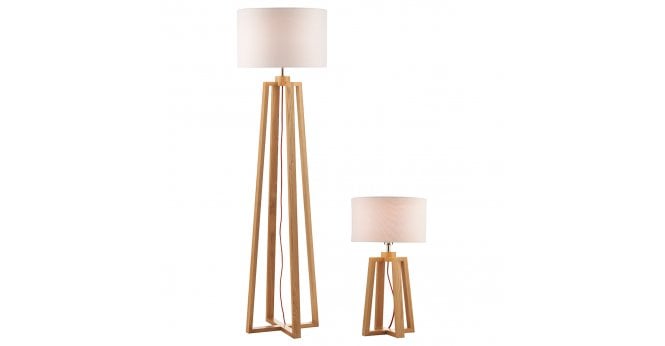 Där Lighting Pyramid Table & Floor Twin Pack Comes With Shades