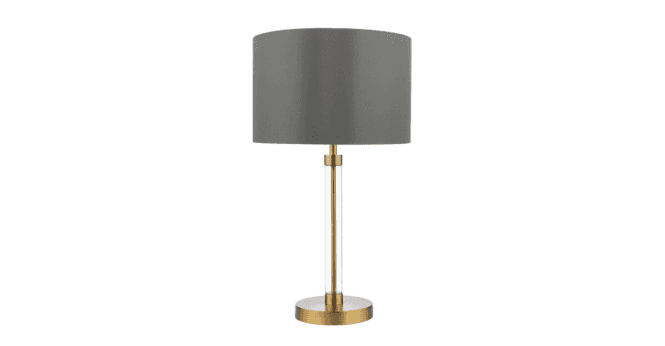 Där Lighting Quinn Grey Faux Silk Drum Shade 30cm