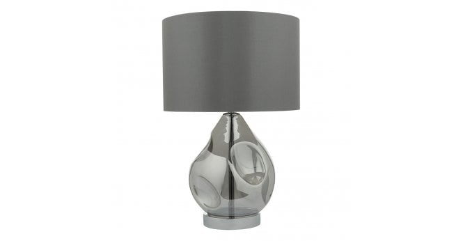 Där Lighting Quinn Table Lamp Smoked Glass With Shade