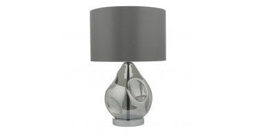 Quinn Table Lamp Smoked Glass With Shade