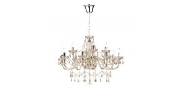 Raphael 12 Light Chandelier Champagne Glass and Polished Chrome