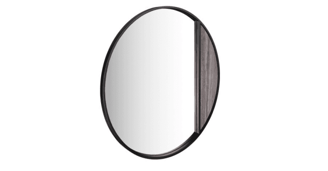 Där Lighting Rasmus Mirror Brown Stone Effect and Matt Black 50cm
