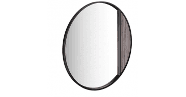 Rasmus Mirror Brown Stone Effect and Matt Black 80cm