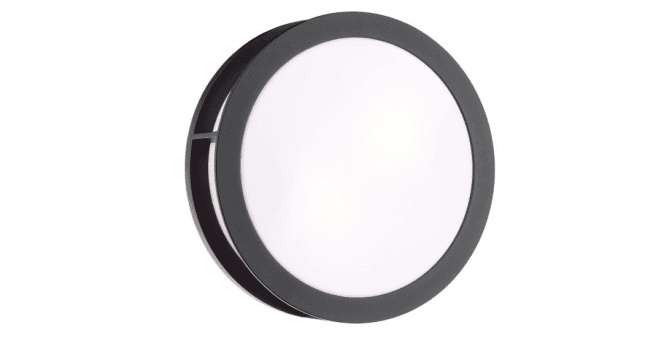 Där Lighting Ratana Outdoor Wall Light Matt Black and Opal IP44