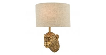 Raul Monkey Wall Light Gold With Shade