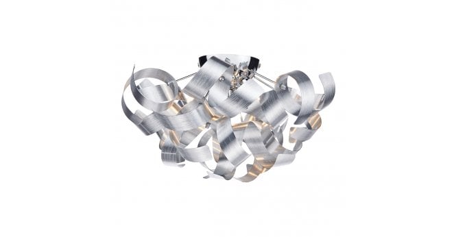 Där Lighting Rawley 4 Light Flush Brushed Aluminium 40cm