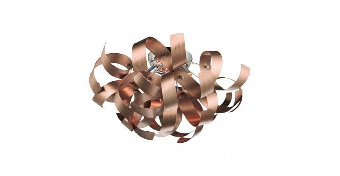 Där Lighting Rawley 4 Light Flush Brushed Copper 40cm