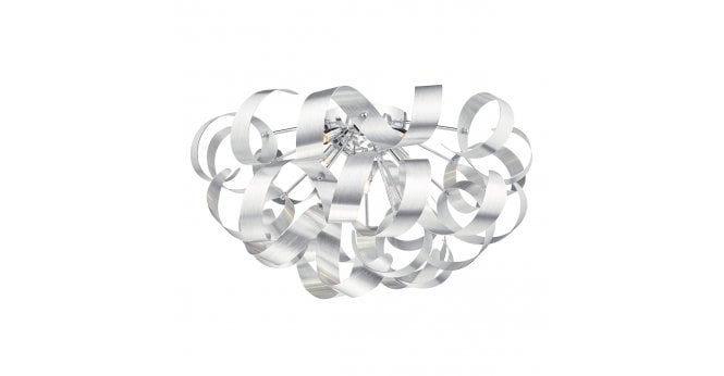 Där Lighting Rawley 5 Light Flush Brushed Aluminium 60cm