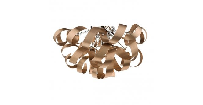 Där Lighting Rawley 5 Light Flush Brushed Copper 60cm
