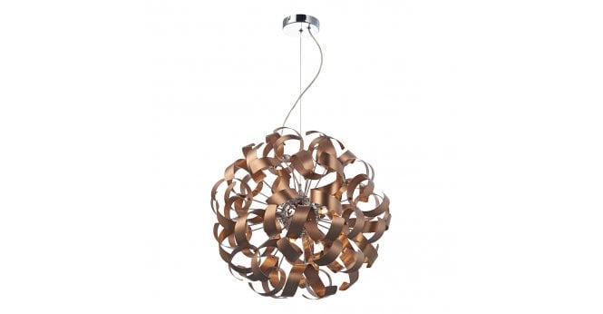 Där Lighting Rawley 9 Light Pendant Brushed Copper