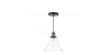 Ray 1 Light Single Pendant Antique Nickel Clear Glass