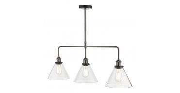 Ray 3 Light Bar Pendant Antique Nickel Clear Glass