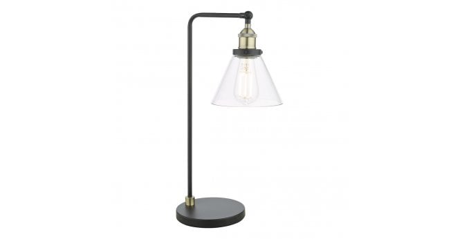 Där Lighting Ray Table Lamp Antique Brass and Glass