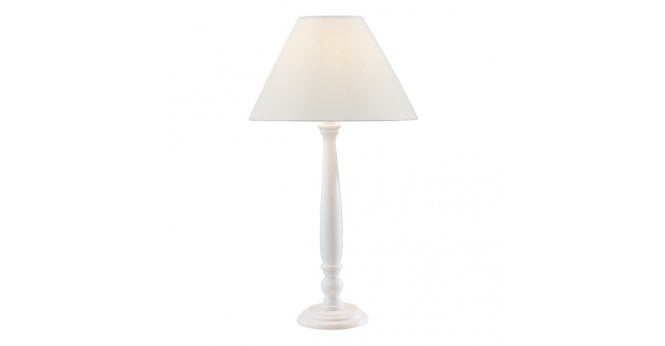 Där Lighting Regal Large Table Lamp White With Shade (Pack of 2)