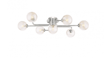 Reyna 7lt Semi Flush Polished Chrome With Twisted Amber Glass