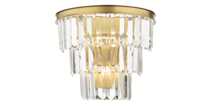 Där Lighting Rhapsody 3 Light Wall Light Crystal and Bronze