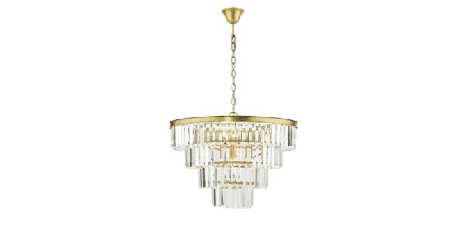 Där Lighting Rhapsody 6 Light Chandelier Crystal and Natural Brass