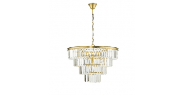 Rhapsody 6 Light Chandelier Crystal and Natural Brass