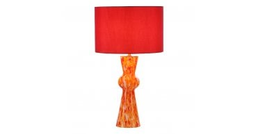 Rheneas Table Lamp Red Glass With Shade