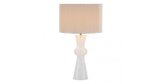 Där Lighting Rheneas Table Lamp White Glass With Shade