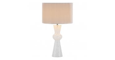 Rheneas Table Lamp White Glass With Shade