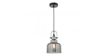 Rhode Single Pendant Polished Chrome Smoked Glass