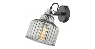 Rhode Wall Light Polished Chrome Smoked Glass