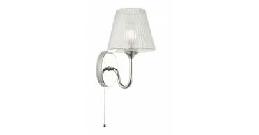 Rimaz Bathroom Wall Light Polished Chrome and Ribbed Glass IP44