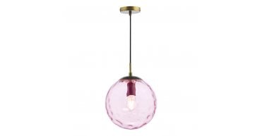 Ripple Pendant Bronze and Pink Glass