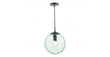 Ripple Pendant Matt Black & Green Glass