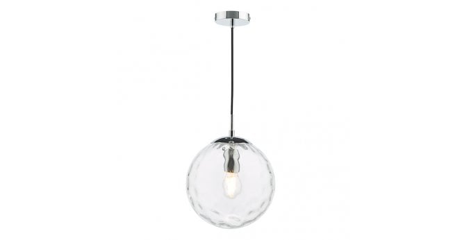 Där Lighting Ripple Pendant Polished Chrome & Clear Glass