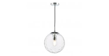 Ripple Pendant Polished Chrome & Clear Glass