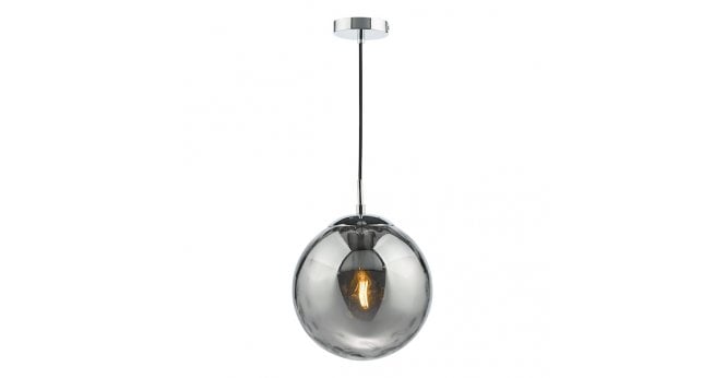Där Lighting Ripple Pendant Polished Chrome & Smoked Glass