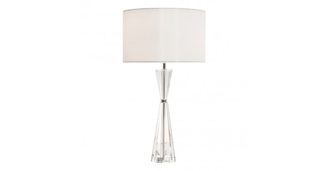 Där Lighting Risha 2 Light Table Lamp Crystal & Polished Nickel With Shade
