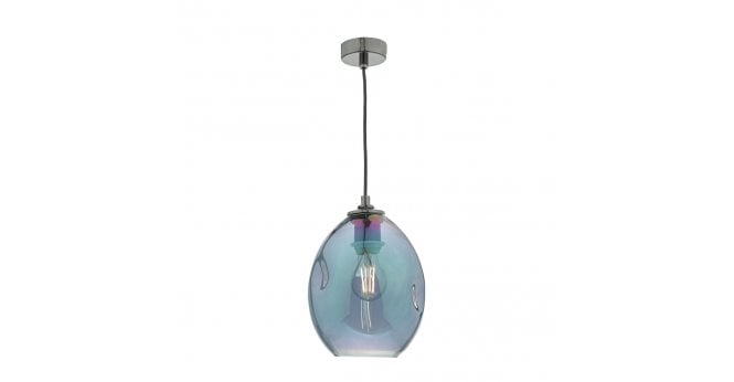 Där Lighting Rogan Pendant Black & Iridised Glass
